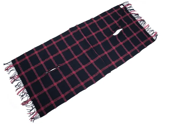Y's Checker Fringe Poncho K-161623_006