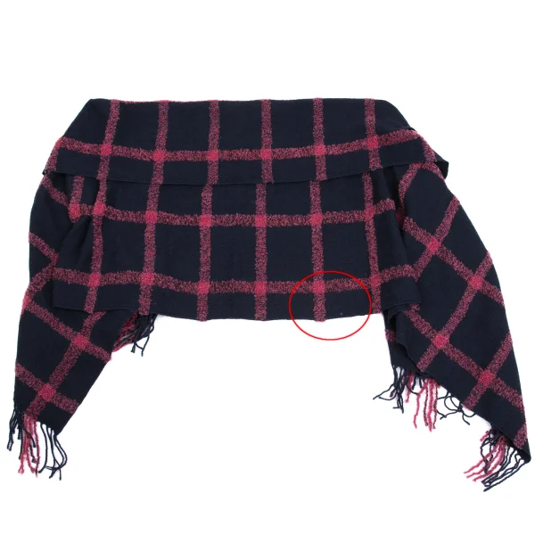Y's Checker Fringe Poncho K-161623_008