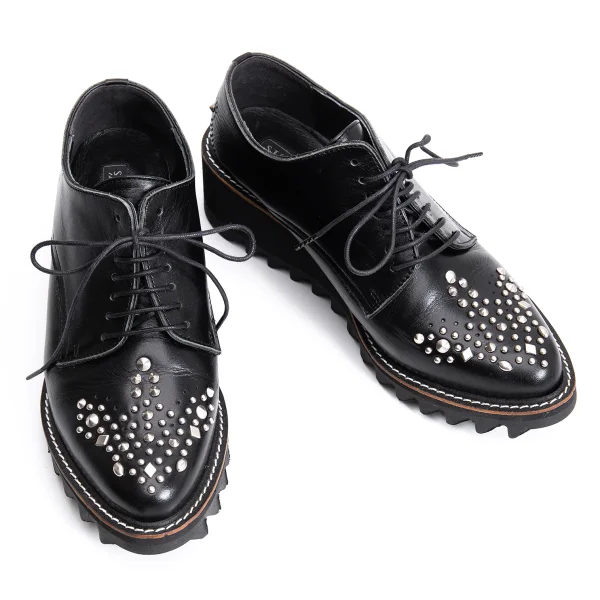 KAYO NAKAMURA by Y's Studs Shark Sole Leather Shoes Black 5(US About 8) K-161631_001