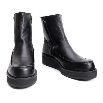 Y's Leather Platform Zip Boots