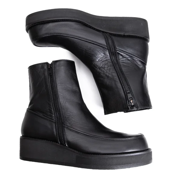 Y's Leather Platform Zip Boots K-161632_003
