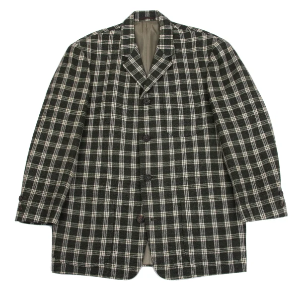 LQ Y's for men Checker Wool Jacket Green M K-161641_001