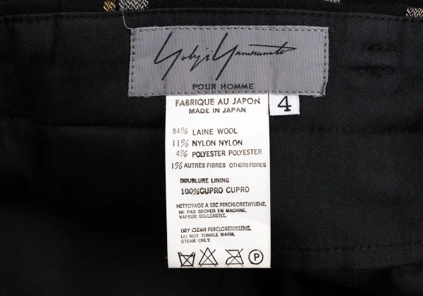 Yohji Yamamoto POUR HOMME Check Flannel Wool Pants K-161649_014