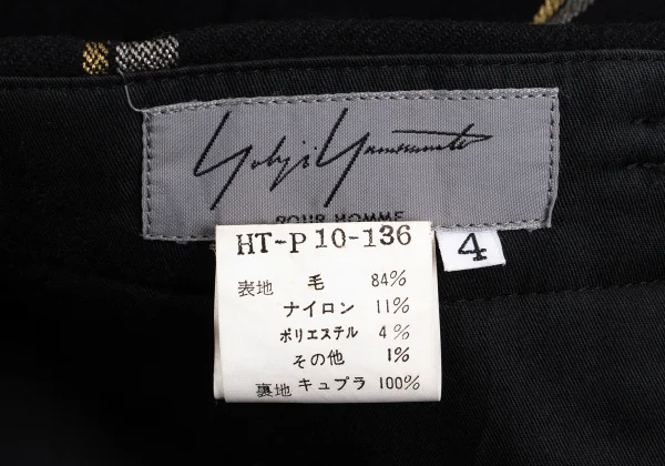 Yohji Yamamoto POUR HOMME Check Flannel Wool Pants K-161649_015