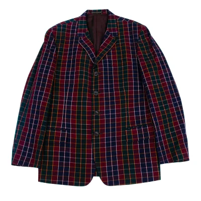 Yohji Yamamoto POUR HOMME Multi Color Wool Check Jacket