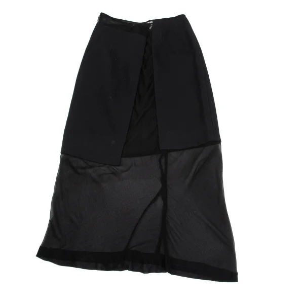 COMME des GARCONS See-through Switching Wool Skirt K-161653_002