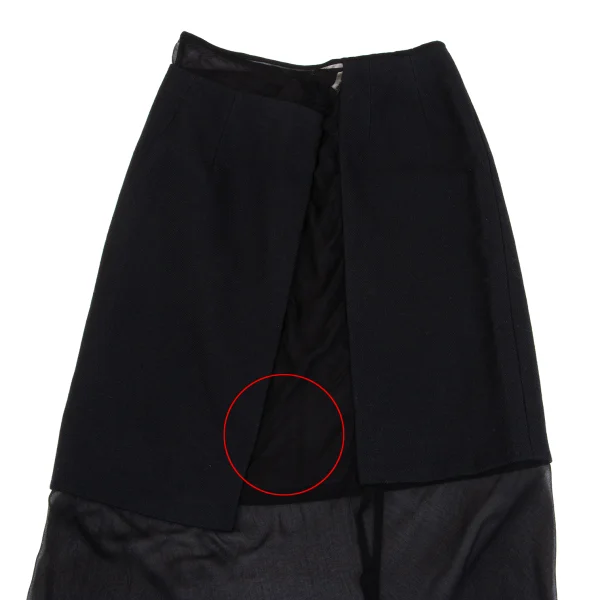 COMME des GARCONS See-through Switching Wool Skirt K-161653_003