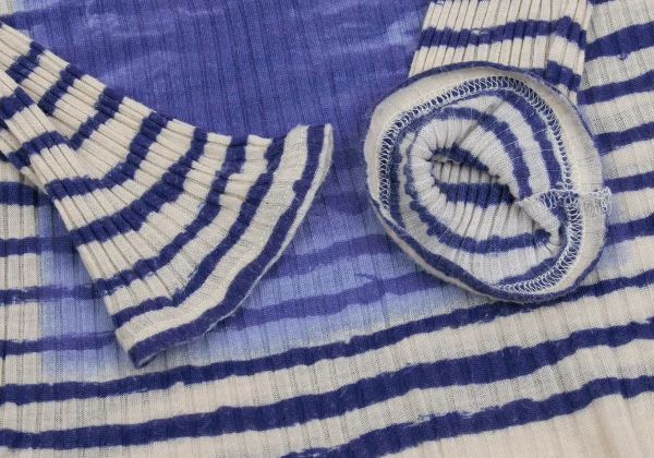 Jean Paul GAULTIER CLASSIQUE Frame Face Print Striped Rib Knit Top K-161656_006