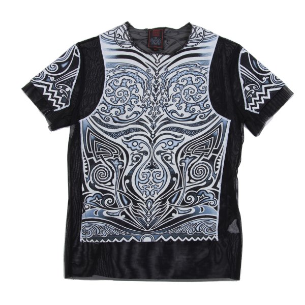 Jean Paul GAULTIER CLASSIQUE Tribal Tank Top Paste Mesh T Shirt