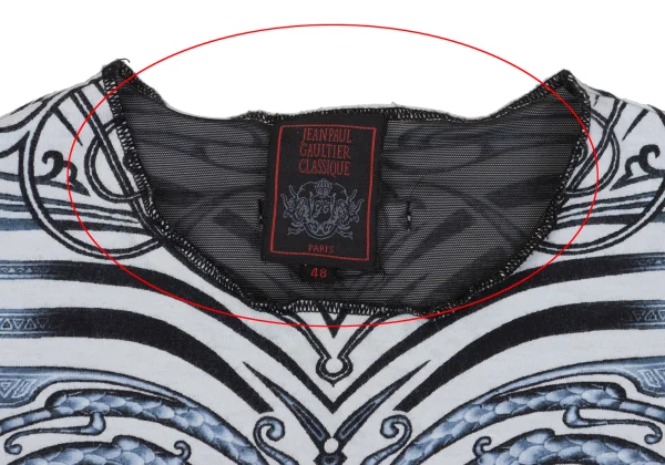 Jean Paul GAULTIER CLASSIQUE Tribal Tank Top Paste Mesh T Shirt K-161657_003