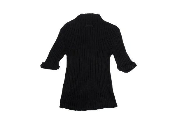 Jean Paul GAULTIER CLASSIQUE Linen 5/4 Sleeve Mock Neck Rib Knit K-161661_009