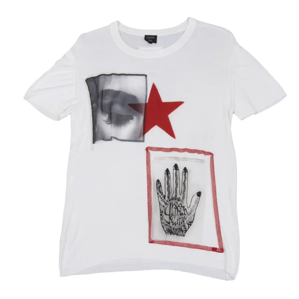 Jean Paul GAULTIER HOMME Pasted Design Star Jacquard Knit Top White 48 K-161662_001