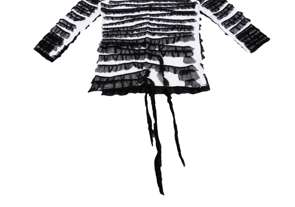 Jean Paul GAULTIER HOMME Cotton Poly Mesh Frill Taping T-shirt K-161663_007