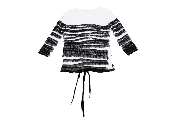 Jean Paul GAULTIER HOMME Cotton Poly Mesh Frill Taping T-shirt K-161663_010
