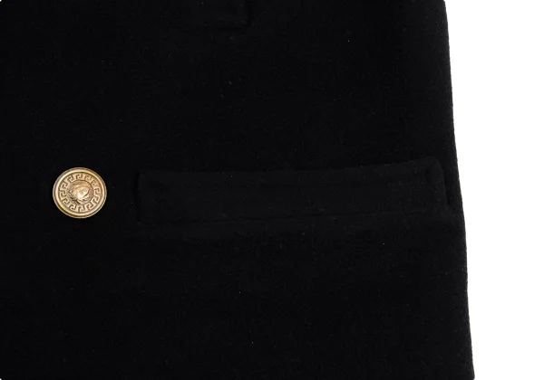 GIANNI VERSACE Fur Collar Melton Wool Sleeveless Jacket K-161666_010
