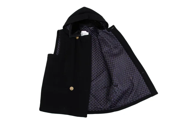 GIANNI VERSACE Fur Collar Melton Wool Sleeveless Jacket K-161666_011