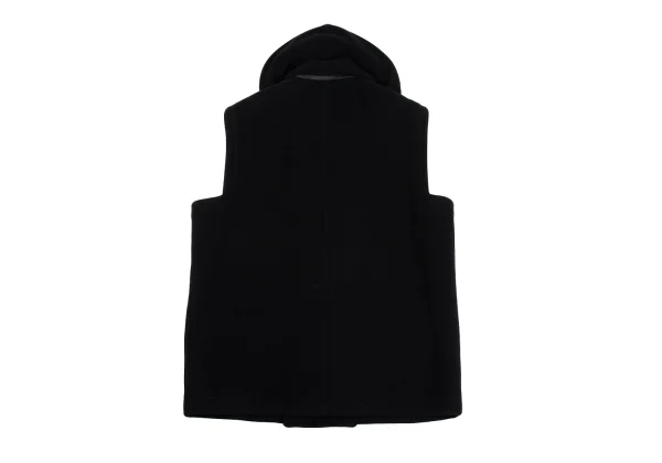 GIANNI VERSACE Fur Collar Melton Wool Sleeveless Jacket K-161666_013