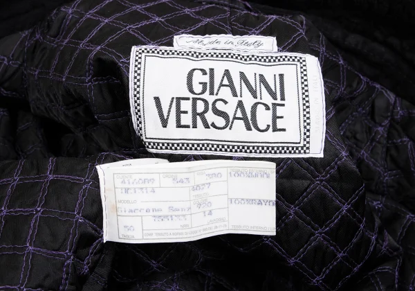 GIANNI VERSACE Fur Collar Melton Wool Sleeveless Jacket K-161666_016