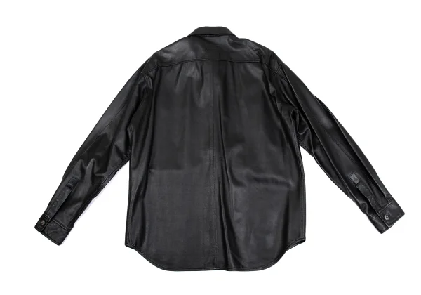 Paul Smith LONDON Silver 925 Cross Button Leather Shirt K-161667_012