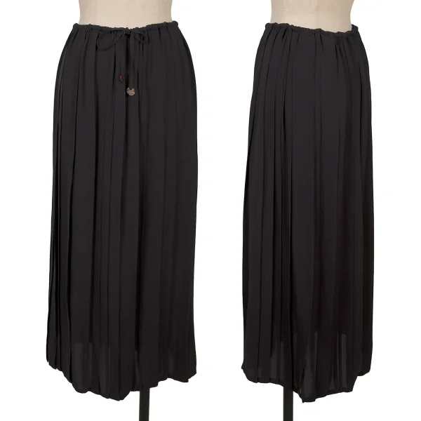 JURGEN LEHL Silk Pleated Skirt Navy M K-161673_001