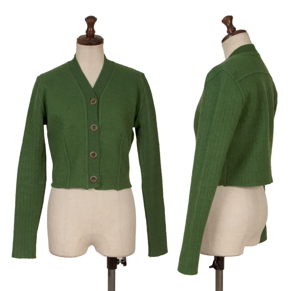 ROMEO GIGLI JEANS Compression Wool Cropped Cardigan Green XS-S K-161675_001