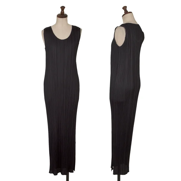 PLEATS PLEASE Sleeveless Maxi Dress Navy 3 K-161682_001