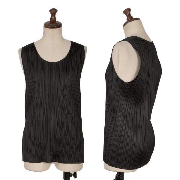 PLEATS PLEASE Tank Top Black S-M K-161684_001