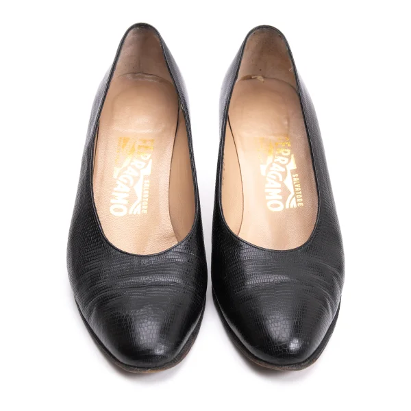 Salvatore Ferragamo Lizard Emboss Leather Pumps K-161693_002