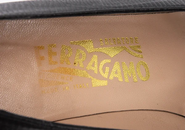 Salvatore Ferragamo Lizard Emboss Leather Pumps K-161693_012