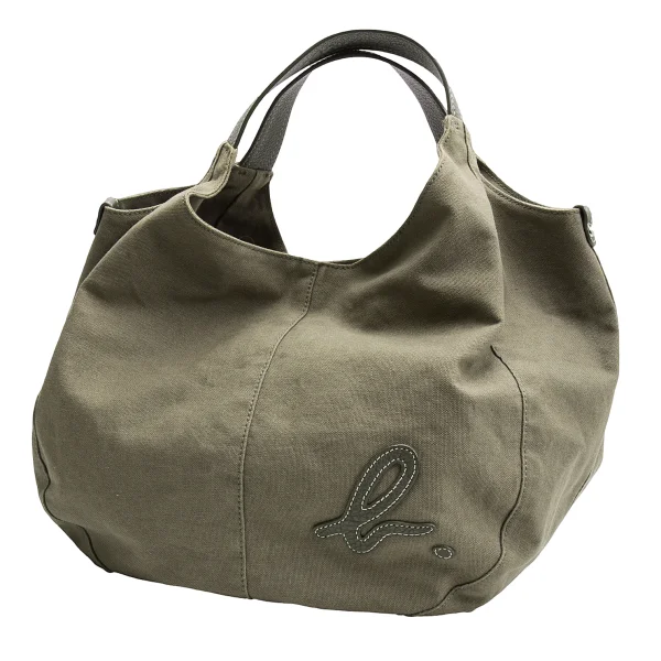 agnes b.VOYAGE Canvas Hand bag Khaki  K-161694_001