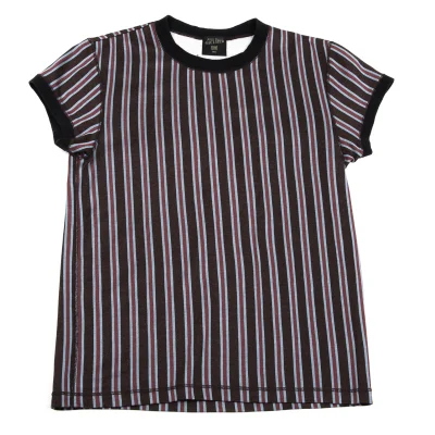 Jean Paul GAULTIER HOMME Nylon Cotton Metallic Stripe T Shirt
