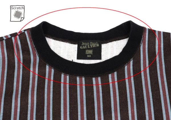 Jean Paul GAULTIER HOMME Nylon Cotton Metallic Stripe T Shirt K-161699_003