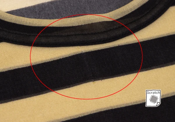 Jean Paul GAULTIER HOMME Acetate Poly See-through Striped T Shirt K-161700_003