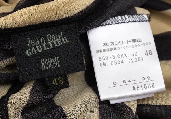 Jean Paul GAULTIER HOMME Acetate Poly See-through Striped T Shirt K-161700_013