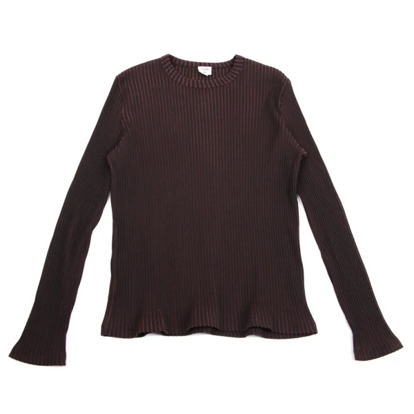 Jean Paul GAULTIER HOMME Bicolor Ribbed Knit Top Black,Bordeaux 48 K-161703_001