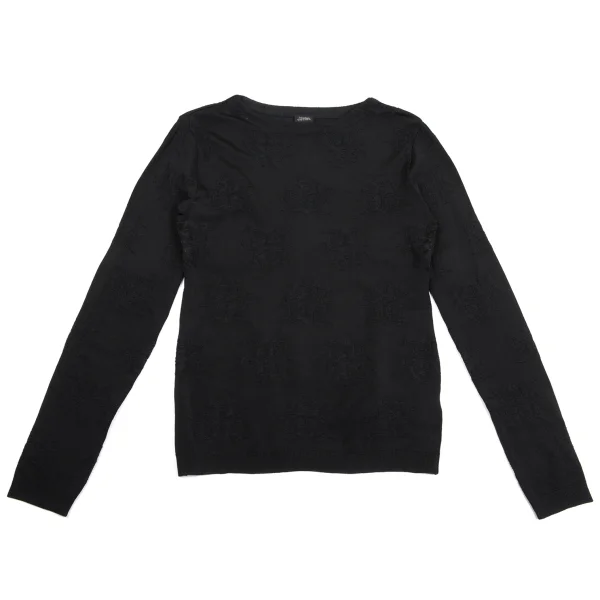 Jean Paul GAULTIER HOMME Acrylic Stretch Emblem Jacquard Knit Top Black 48 K-161704_001