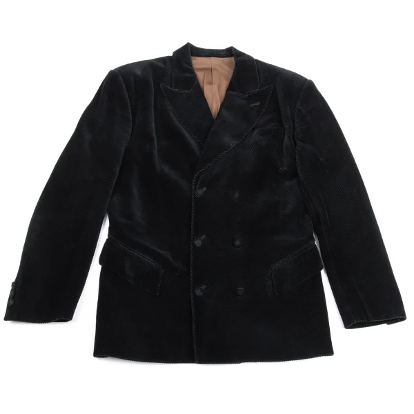 Jean Paul GAULTIER HOMME Corduroy Peak Lapel Double Jacket Black 50 K-161706_001