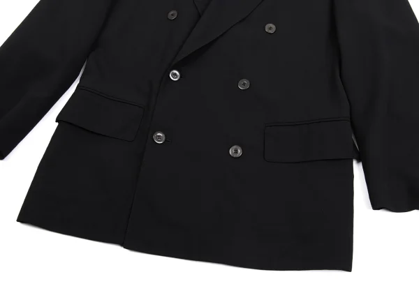 ジャンポールゴルチエ オムJean Paul GAULTIER HOMME ウールビッグラペルダブルジャケット 黒48 K-161710_009