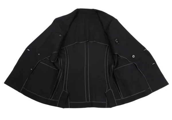 ジャンポールゴルチエ オムJean Paul GAULTIER HOMME ウールビッグラペルダブルジャケット 黒48 K-161710_013