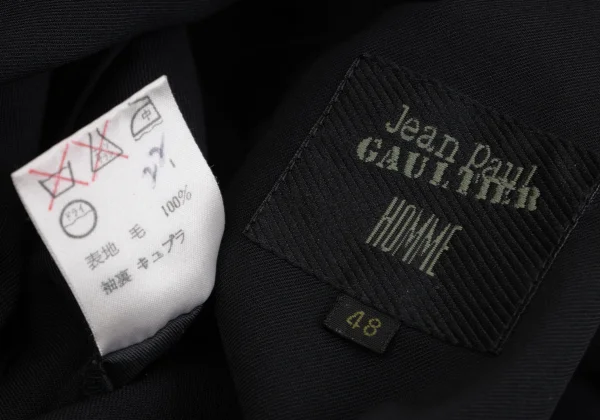 ジャンポールゴルチエ オムJean Paul GAULTIER HOMME ウールビッグラペルダブルジャケット 黒48 K-161710_020