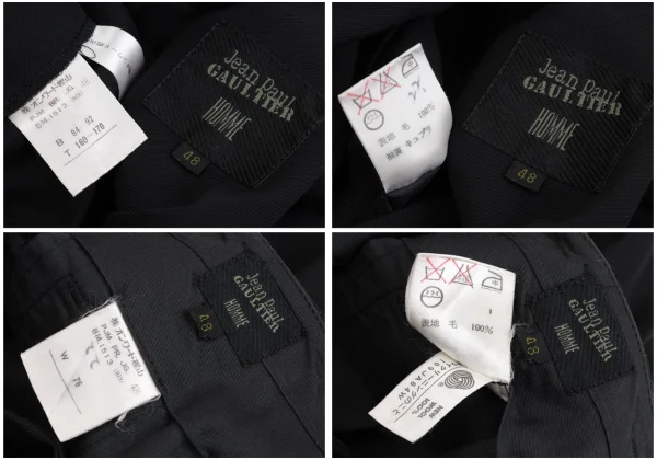 ジャンポールゴルチエ オムJean Paul GAULTIER HOMME ウールビッグラペルセットアップ 黒48 K-161712_020
