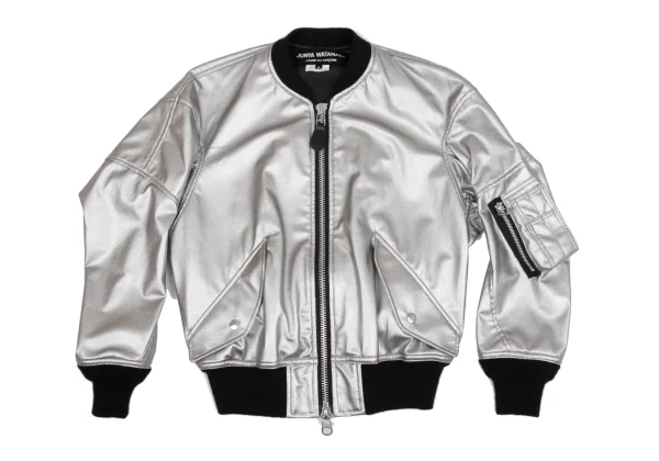 JUNYA WATANABE Metallic Faux Leather Military Jacket K-161738_002