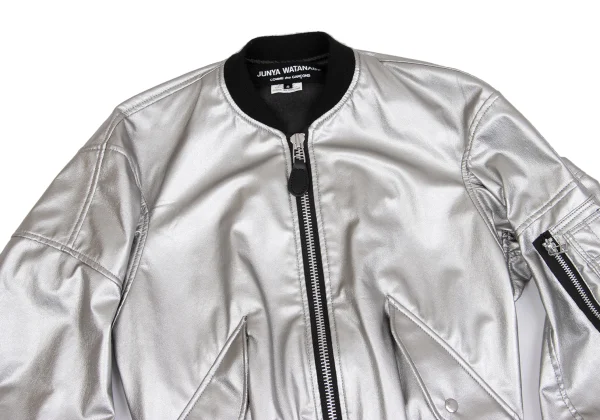 JUNYA WATANABE Metallic Faux Leather Military Jacket K-161738_003