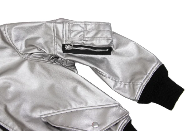 JUNYA WATANABE Metallic Faux Leather Military Jacket K-161738_006