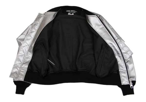 JUNYA WATANABE Metallic Faux Leather Military Jacket K-161738_013