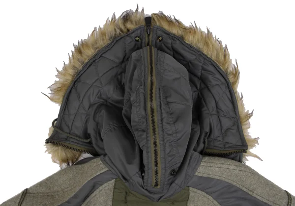 JUNYA WATANABE MAN Military Faux Fur Hooded Coat K-161740_015