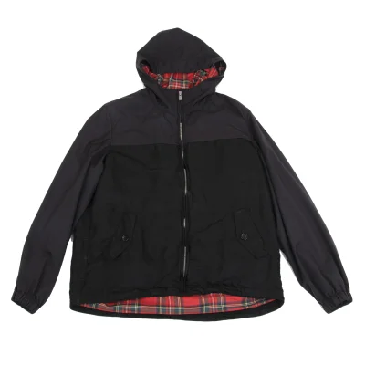 COMME des GARCONS HOMME Switching Check Lining Hooded Zip Blouson