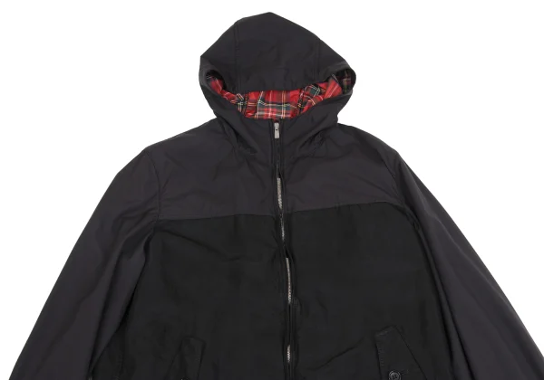 COMME des GARCONS HOMME Switching Check Lining Hooded Zip Blouson K-161741_002