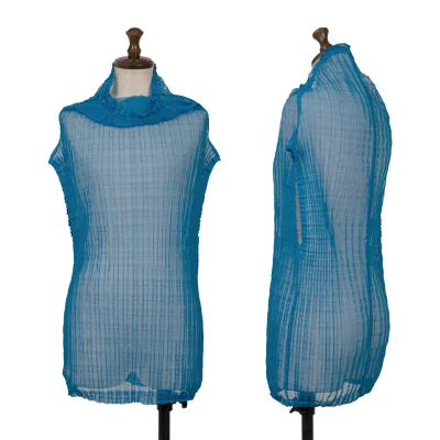 Unbranded Stretch Pleated High Neck Sleeveless Top