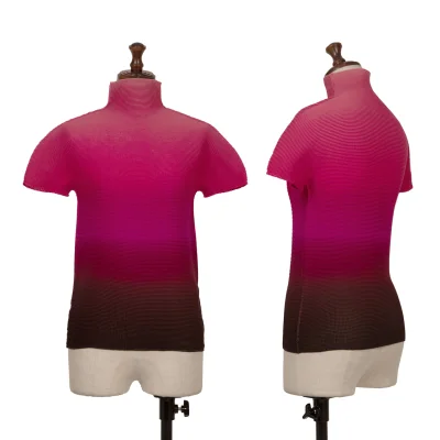ISSEY MIYAKE me Gradation Stretch Pleats High-neck T-shirt